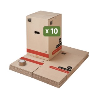 Carton solide 96L - Pour objets lourds et hauts et adhésif à 0€