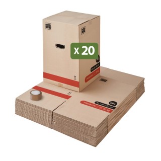 Carton solide 96L - Pour objets lourds et hauts et adhésif à 0€