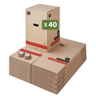 Carton solide 96L - Pour objets lourds et hauts et adhésif à 0€