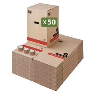 Carton solide 96L - Pour objets lourds et hauts et adhésif à 0€