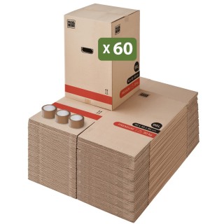 Carton solide 96L - Pour objets lourds et hauts et adhésif à 0€