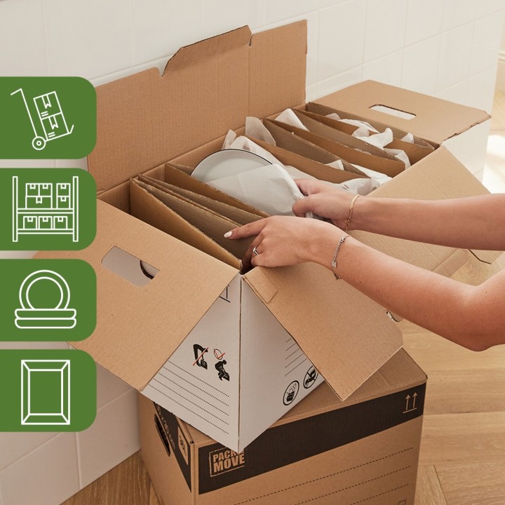 Calage carton croisillon - carton pour déménagement sans stress