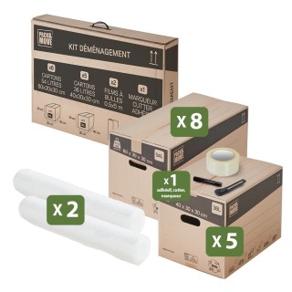 Kit cartons déménagement - Le nécessaire pour T1, prêt à l’emploi