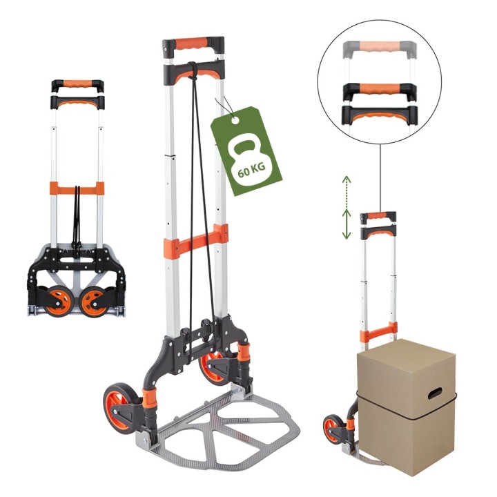 Chariot pliable - Léger, costaud, diable de manutention compact