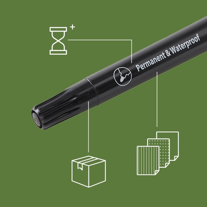 Marqueur noir permanent waterproof | Pour cartons déménagement