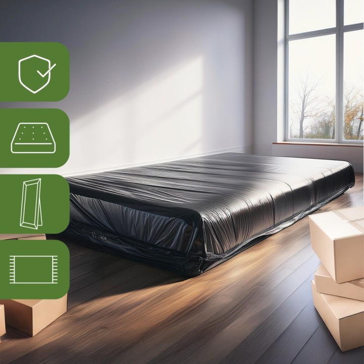 Housse matelas 1 et 2 places - Protection plastique robuste