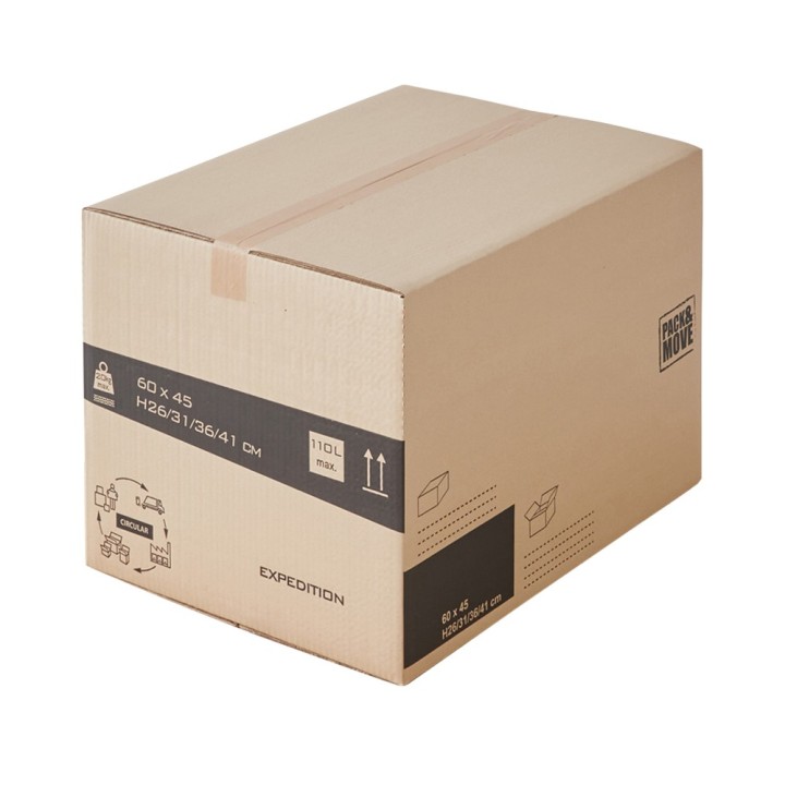 Carton déménagement ajustable - Hauteur modifiable