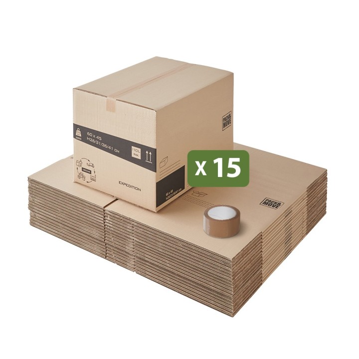 Carton déménagement ajustable - Hauteur modifiable