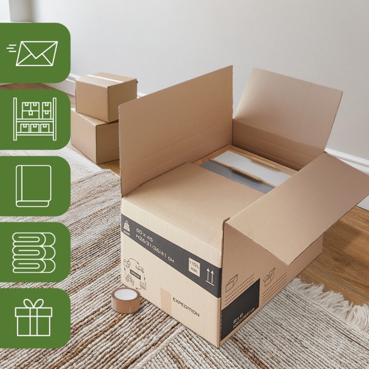 Carton déménagement ajustable - Hauteur modifiable