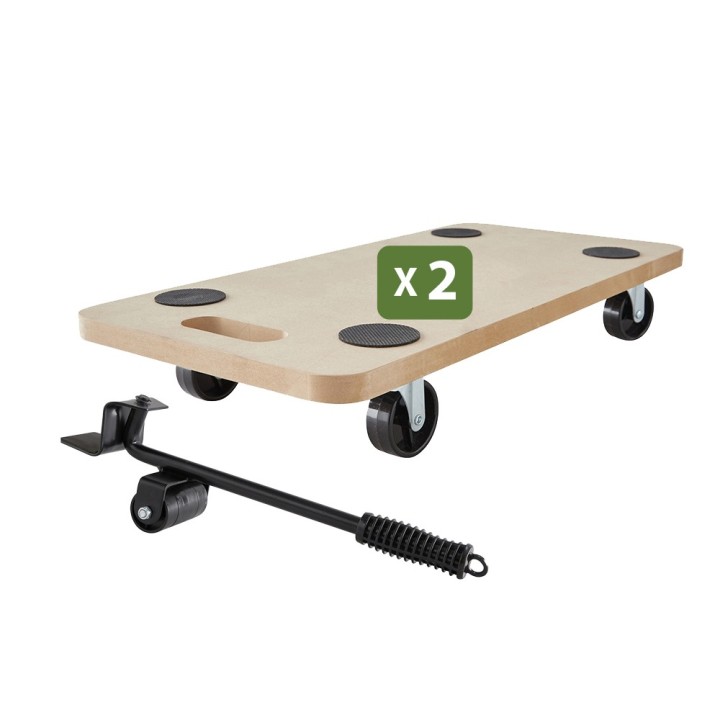 Kit Déménagement : Lève-Meuble et Chariot Roulettes 150kg | Levier