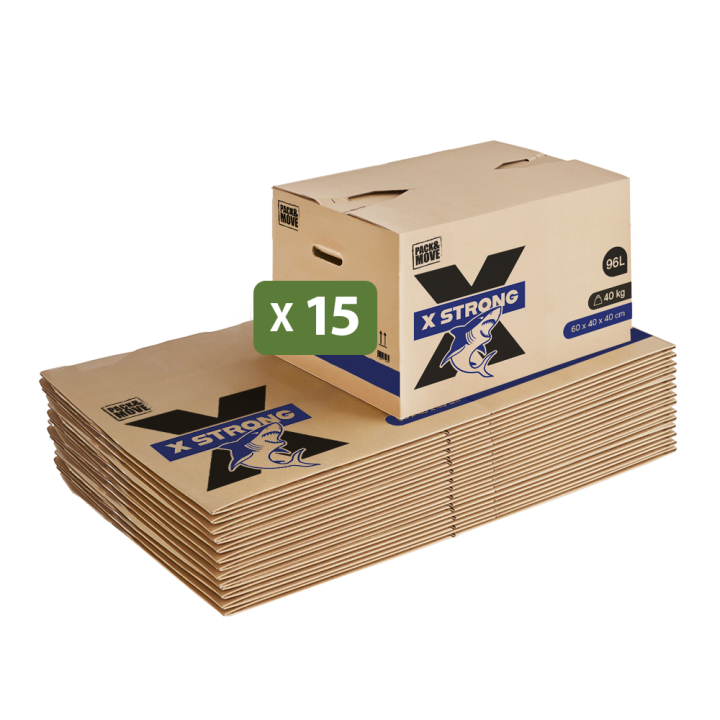 Cartons déménagement X-STRONG 96L (60 x 40 x 40 cm) - 40KG charge max