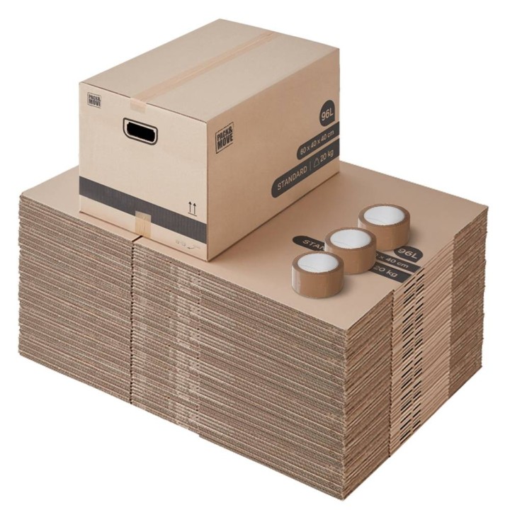 Carton déménagement large - Grand volume et adhésif 0€