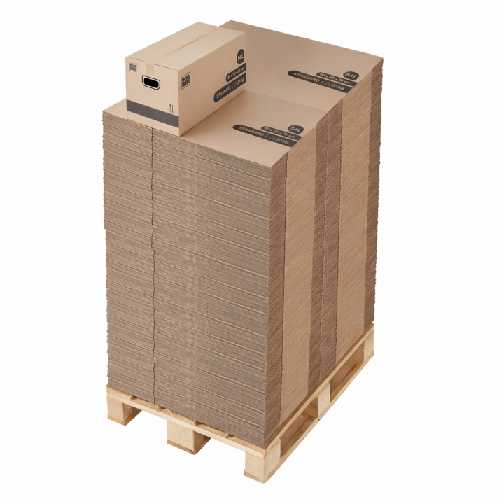Palette de 600 cartons déménagement standard 54L (60 x 30 x 30 cm)