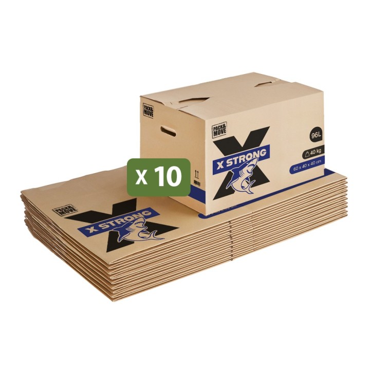 Cartons déménagement X-STRONG 96L (60 x 40 x 40 cm) - 40KG charge max