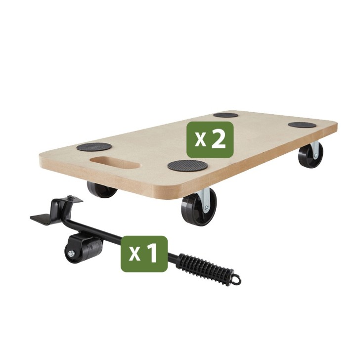 Kit Déménagement : Lève-Meuble et Chariot Roulettes 150kg | Levier