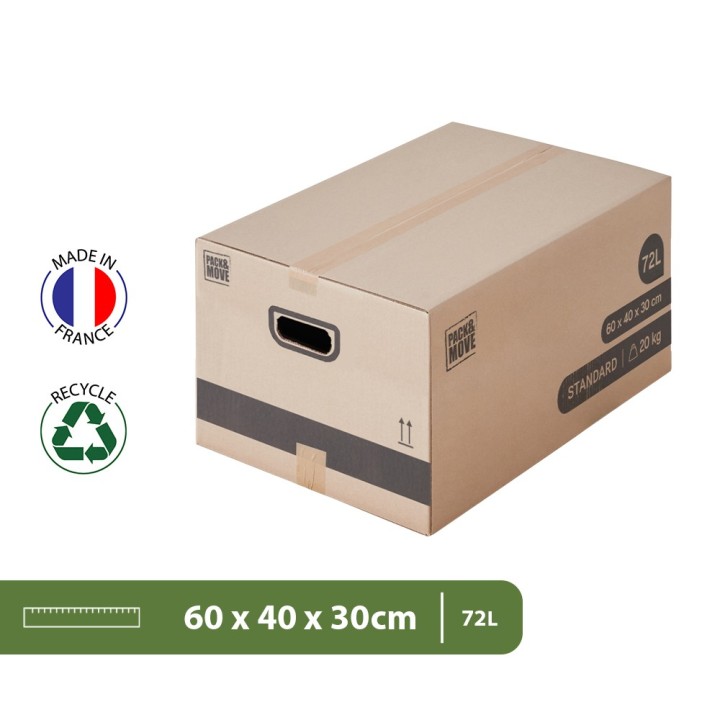 Carton de déménagement - Grand format 60 x 40 x 30 cm
