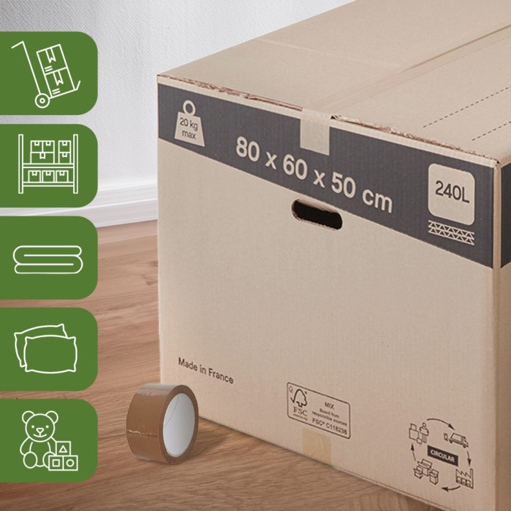 Carton XXL - Grande capacité, pour les objets volumineux