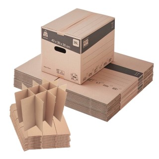 Pack carton + 12 croisillons verres : protection déménagement