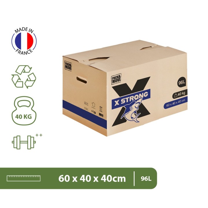 Carton déménagement X-Strong 96L - Haute résistance