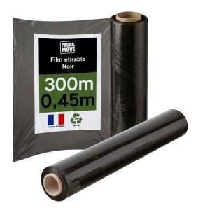 Film étirable noir opaque - Solide et discret pour emballage sécurisé