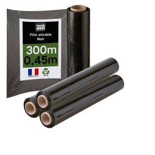 Film étirable noir opaque - Solide et discret pour emballage sécurisé