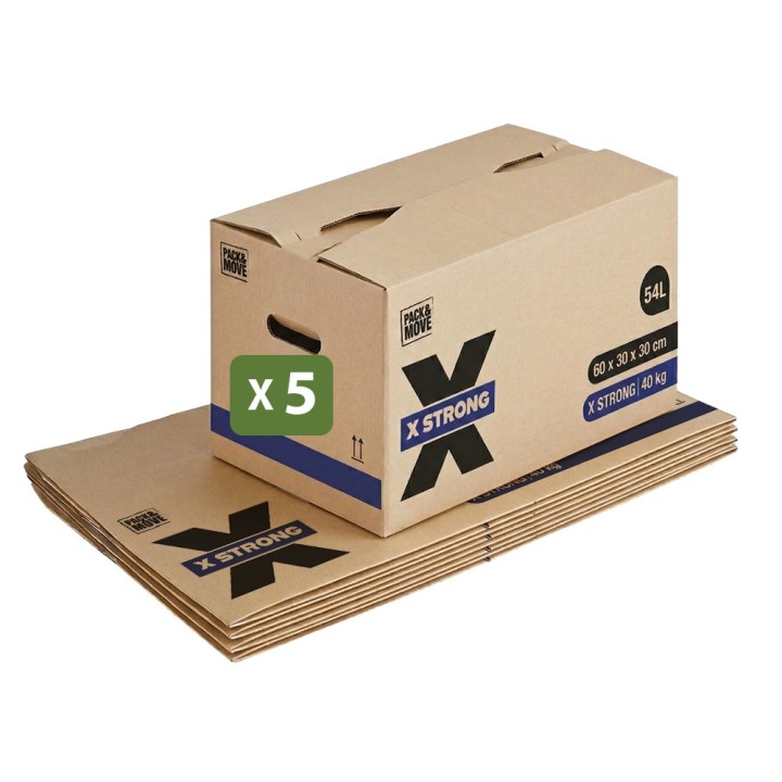 Cartons déménagement X-STRONG 54L (60 x 30 x 30 cm) - 40KG charge max