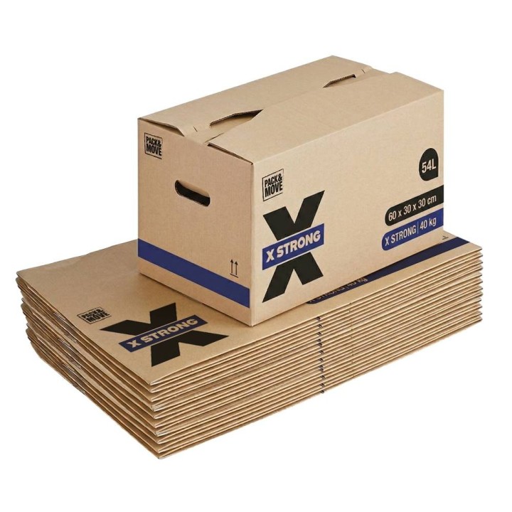Cartons déménagement X-STRONG 54L (60 x 30 x 30 cm) - 40KG charge max
