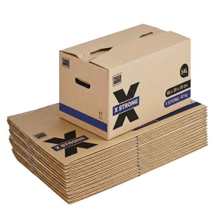 Cartons déménagement X-STRONG 54L (60 x 30 x 30 cm) - 40KG charge max