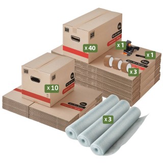Carton déménagement Premium kit - T4/T5 - 63 articles pour gros volumes