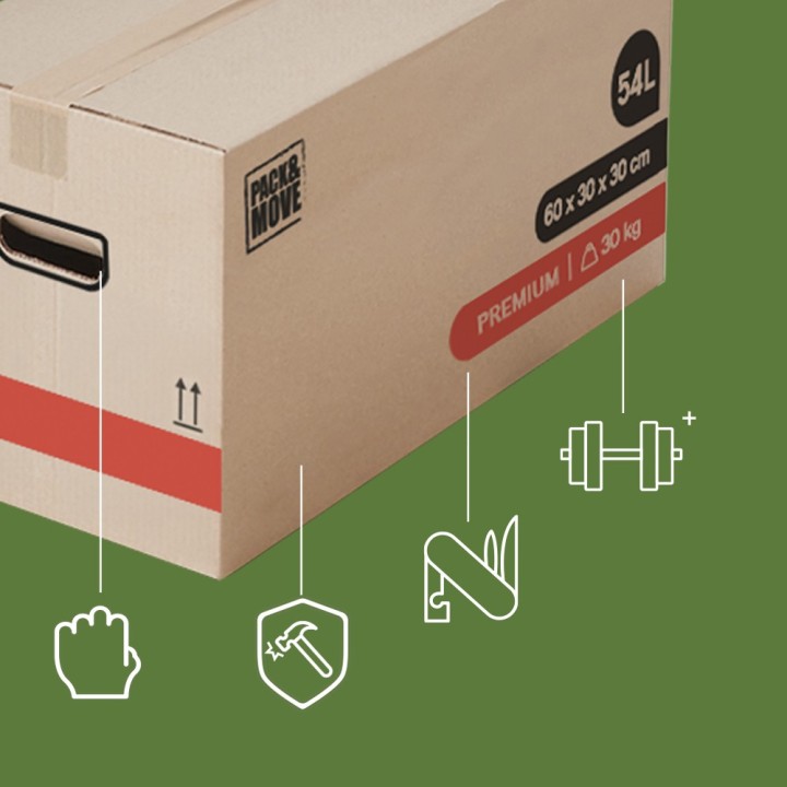 Carton épais déménagement - Double cannelure, solide et réutilisable