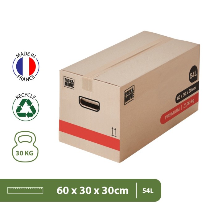 Carton épais déménagement - Double cannelure, solide et réutilisable
