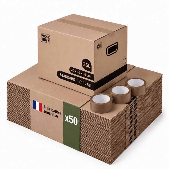 Cartons pour déménager - Qualité Prix et adhésif 0€
