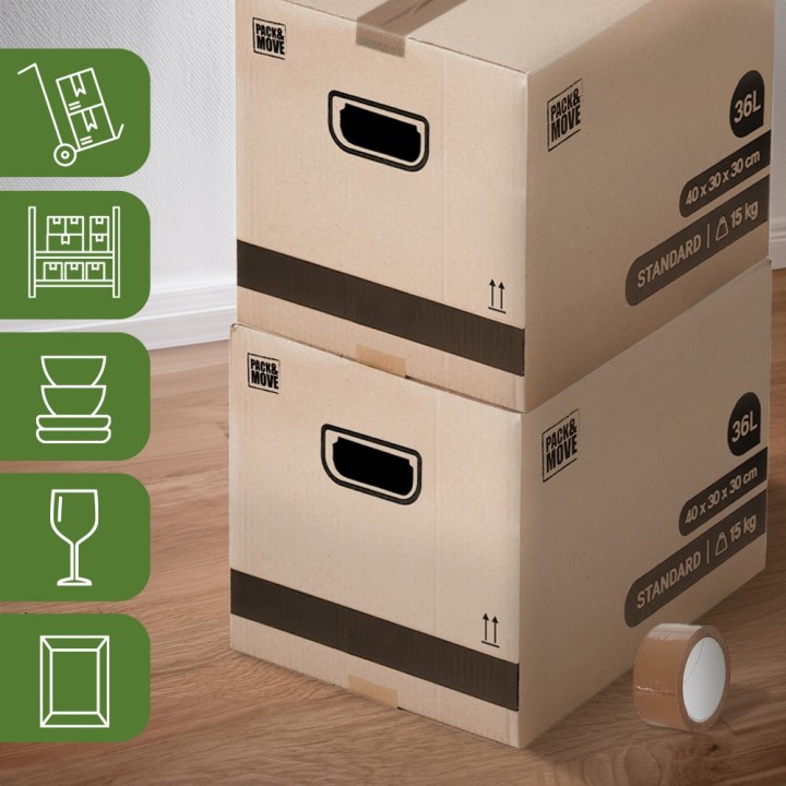 Cartons Déménagement 40 x 30 x 30 cm - Pas Cher