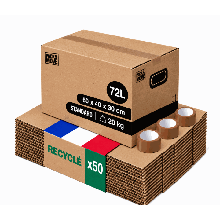Carton de déménagement - Grand format et adhésif 0€