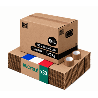 Carton déménagement large - Grand volume et adhésif 0€
