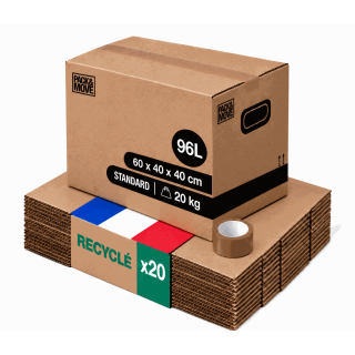 Carton déménagement large - Grand volume et adhésif 0€