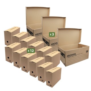 Kit boîtes d’archives - Classer, déménager et stocker vos papiers