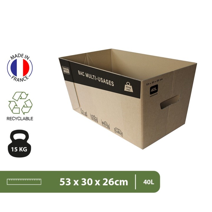 Caisse en carton - Ouverte, solide et prête à remplir