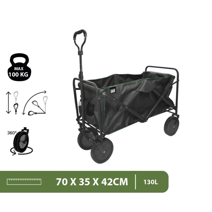Chariot pliable - 100 kg - Compact, maniable, peut tout transporter
