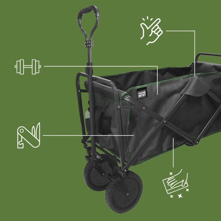 Chariot pliable - 100 kg - Compact, maniable, peut tout transporter