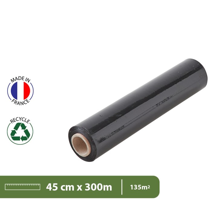 Film étirable noir opaque - Solide et discret pour emballage sécurisé