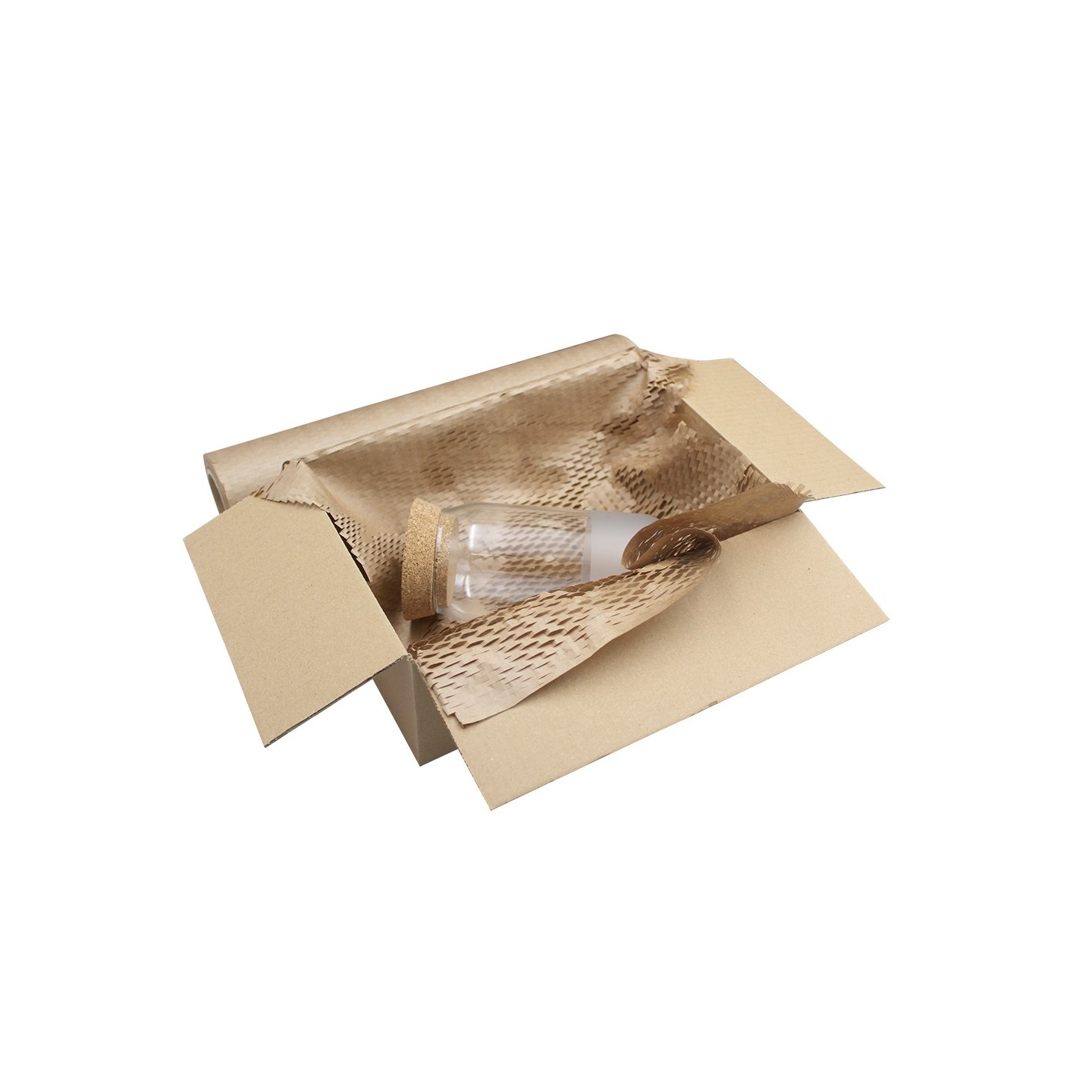 Papier D'Emballage Nid D'Abeille 30cm×30m - Emballage Écologique Kraft Protecteur - Marron