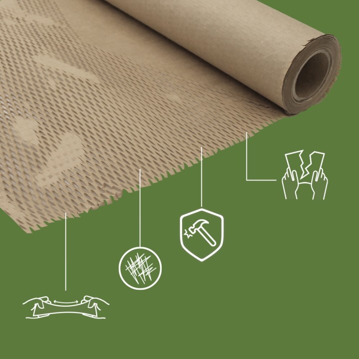Papier de calage nid d’abeilles écologique 25 m - Kraft alvéolé recyclable