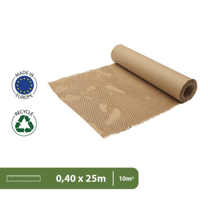 Papier de calage nid d’abeilles écologique 25 m - Kraft alvéolé recyclable
