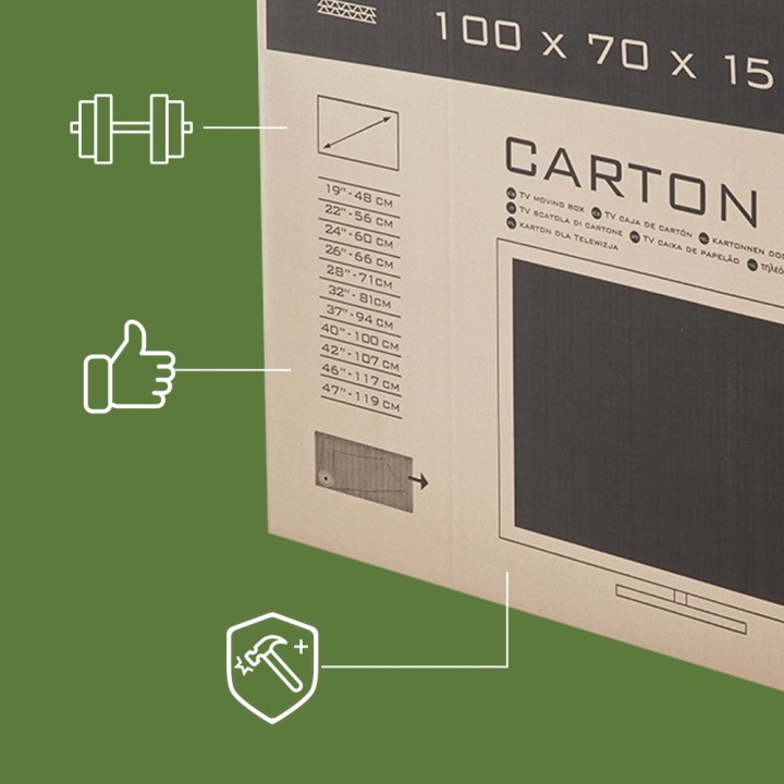 Carton déménagement télévision - Protection écran plat