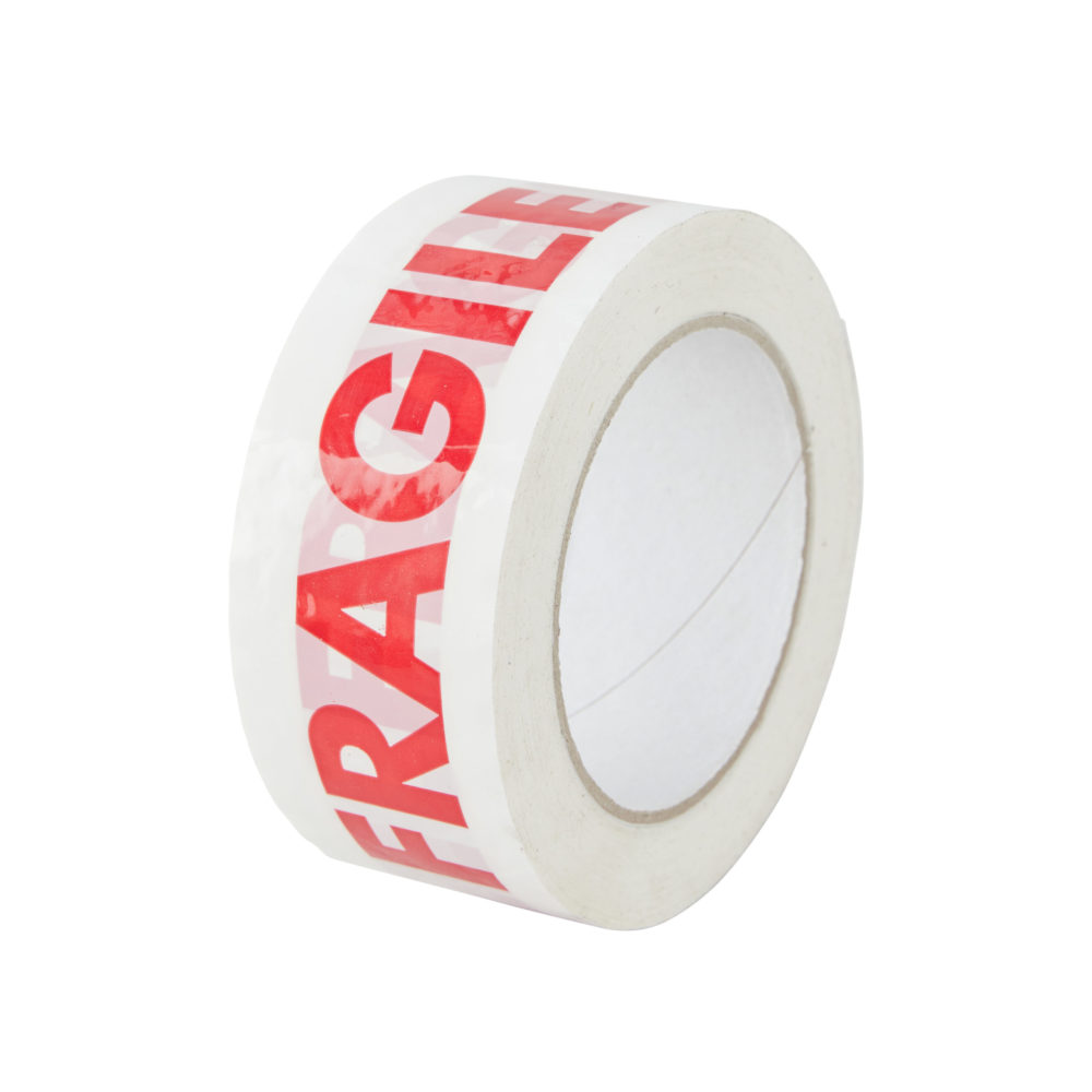 Ruban adhésif avec inscription "Fragile" - Idéal pour emballage et protection de colis.