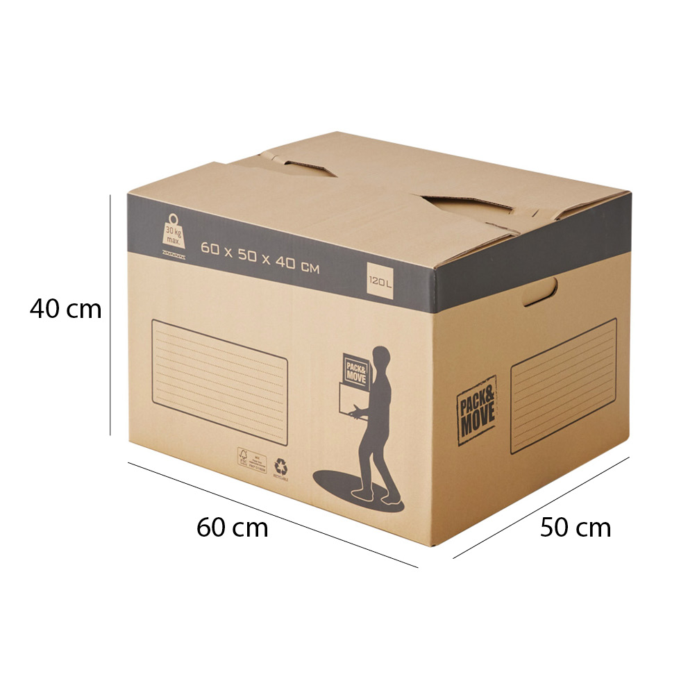 Cartons de déménagement fermetures faciles - 120L - Pack and Move